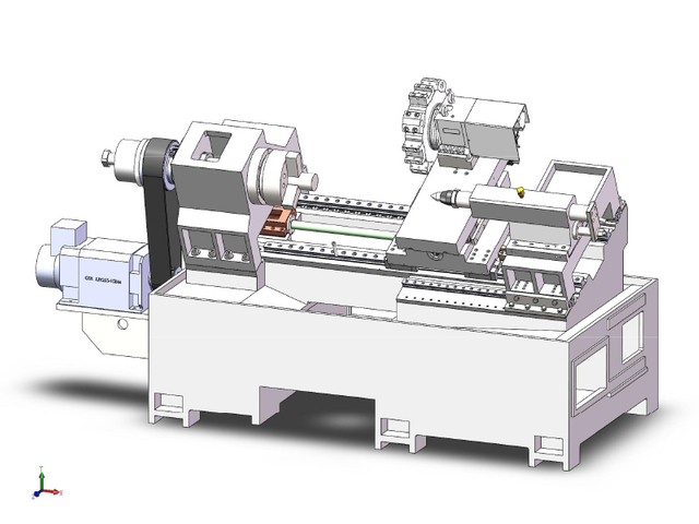 H5050 Industrial CNC lathe with inclined slant bed and Gang type structure GSK system, optional turret