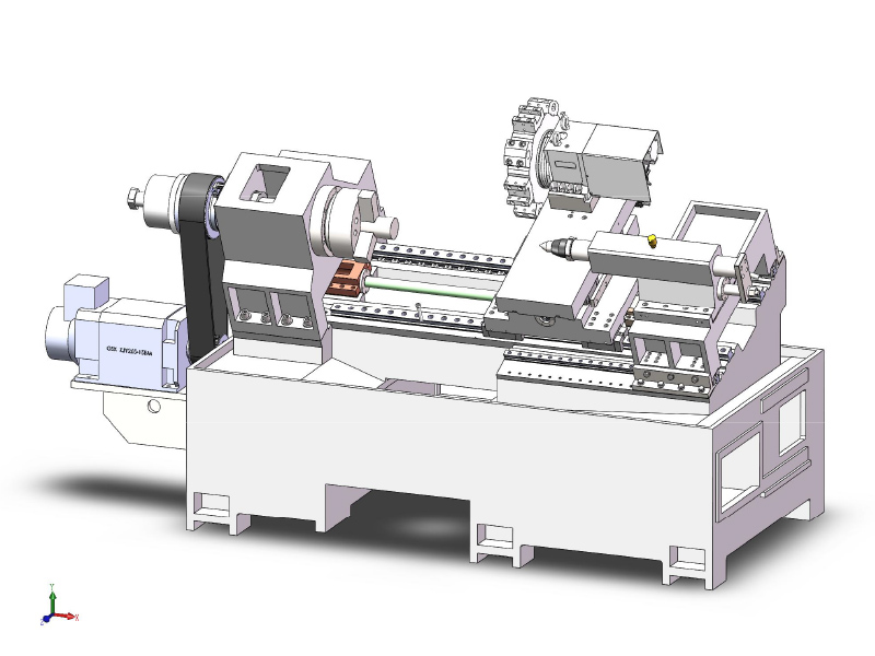 H5050 Industrial CNC lathe with inclined slant bed and Gang type structure GSK system, optional turret
