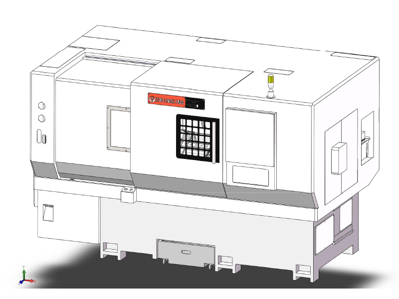 H5050 Industrial CNC lathe with inclined slant bed and Gang type structure GSK system, optional turret