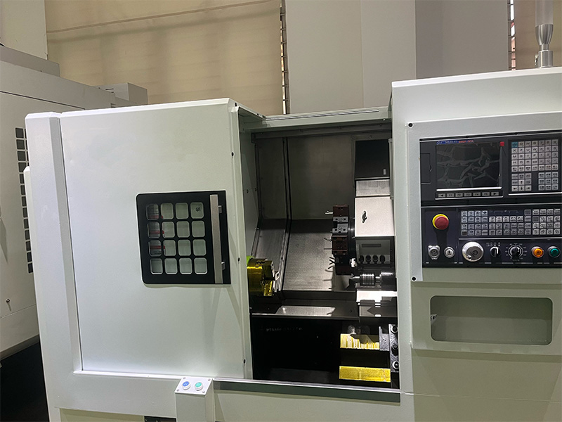 HTB350 most compact servo hydaulic turret CNC slant lathe 